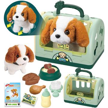 Jouet Robot Chien Docteur Valise Enfants, Jouet Vétérinaire Jeux de Rôle Enfants 12 pcs avec Cage Electronique Chien Courant Aboyant & Transport