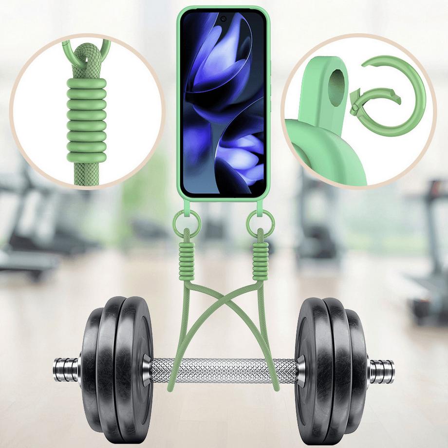 Cover-Discount Google Pixel 11 - Custodia in silicone liquido con portacarte e tracolla  
