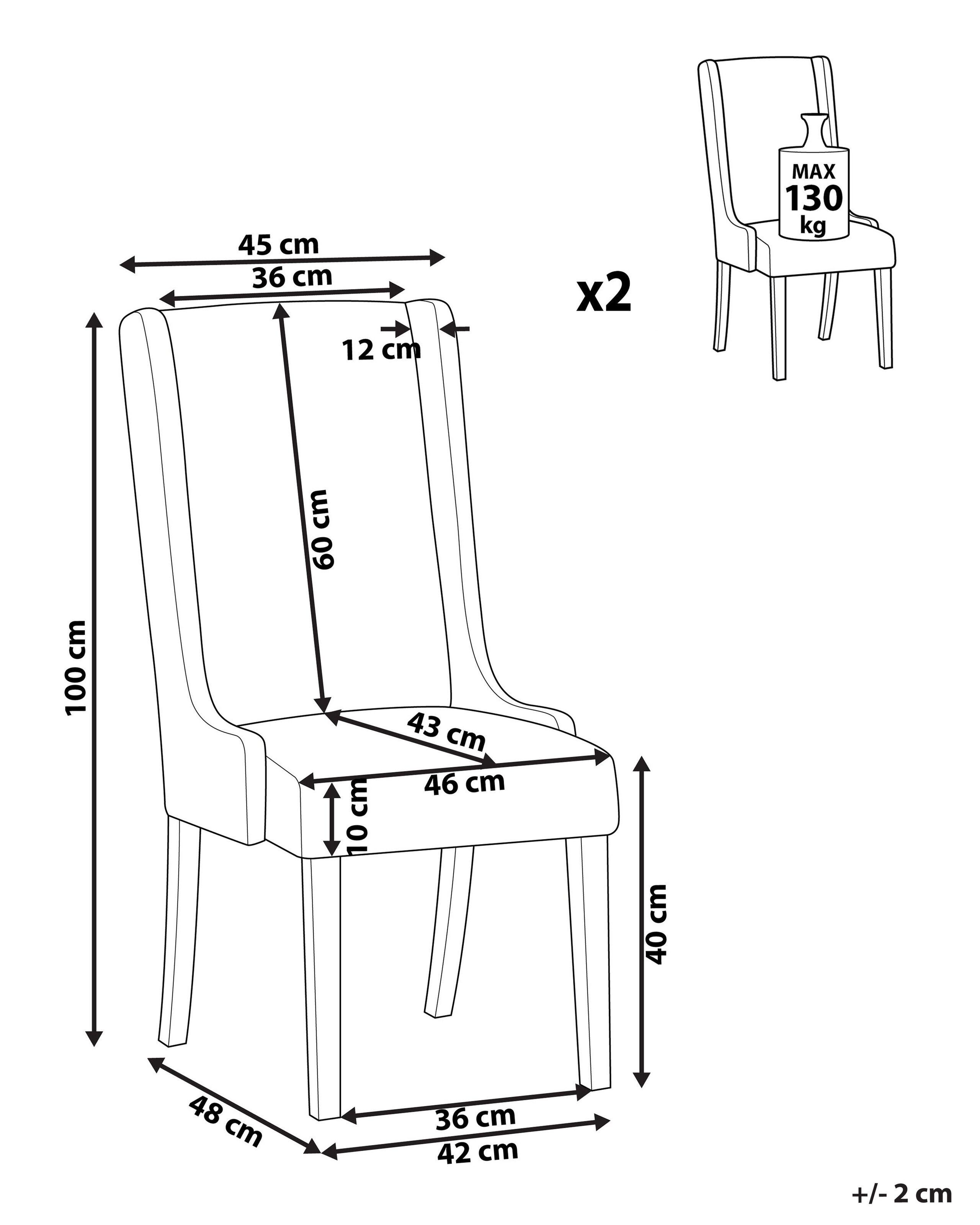 Beliani Chaise de salle à manger en Coton Rétro CHAMBERS  