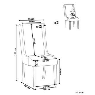 Beliani Chaise de salle à manger en Coton Rétro CHAMBERS  