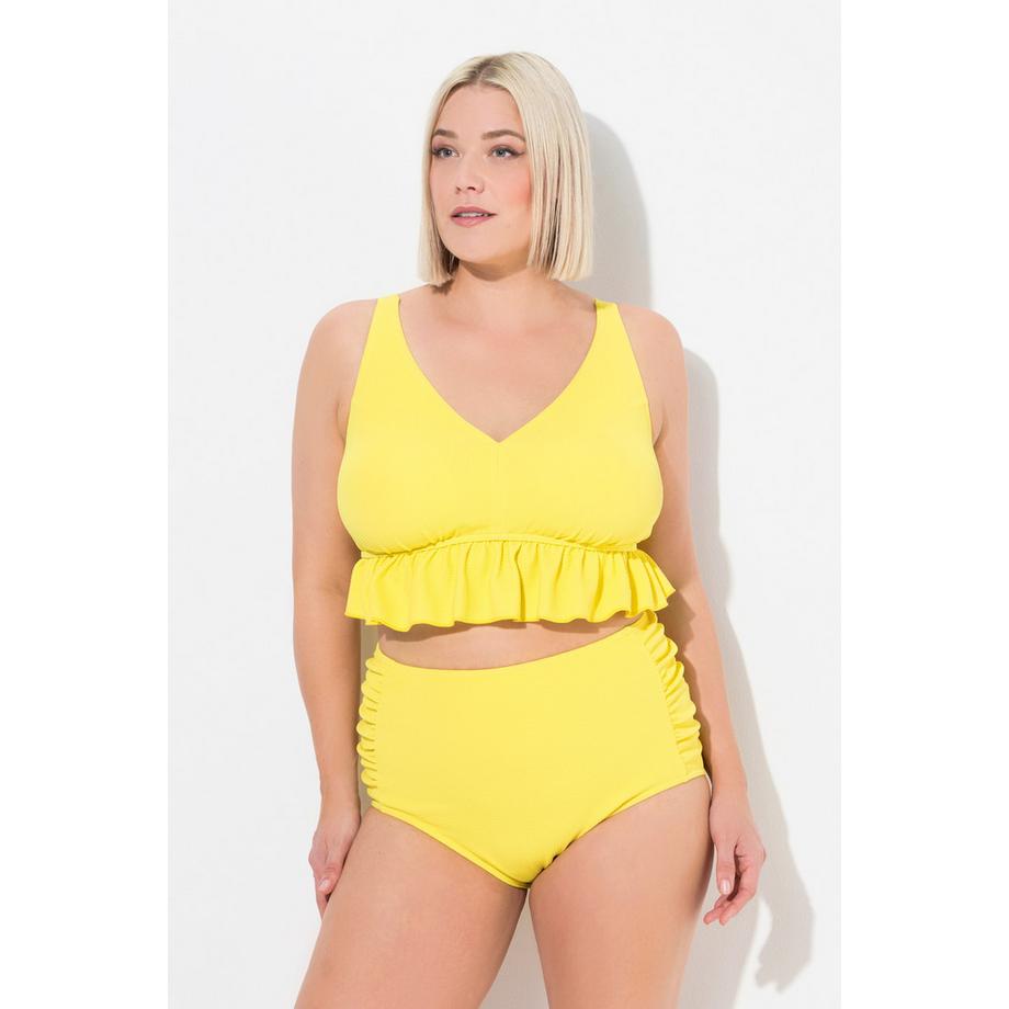 Ulla Popken Bikini Testurizzato Volant Coppe Morbide Spalline Regolabili  