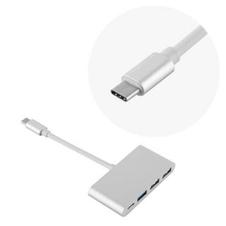 Cadorabo  4-Port USB Multischnittstelle Plug & Play mit USB-C Anschluss, USB-C Ladebuchse, 2 USB 2.0 und USB 3.0 Ports für Laptops, Tablets und modernen Geräte mit USB-C Ladeanschluss in SILBER 