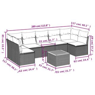 VidaXL Ensemble de canapés de jardin rotin synthétique  