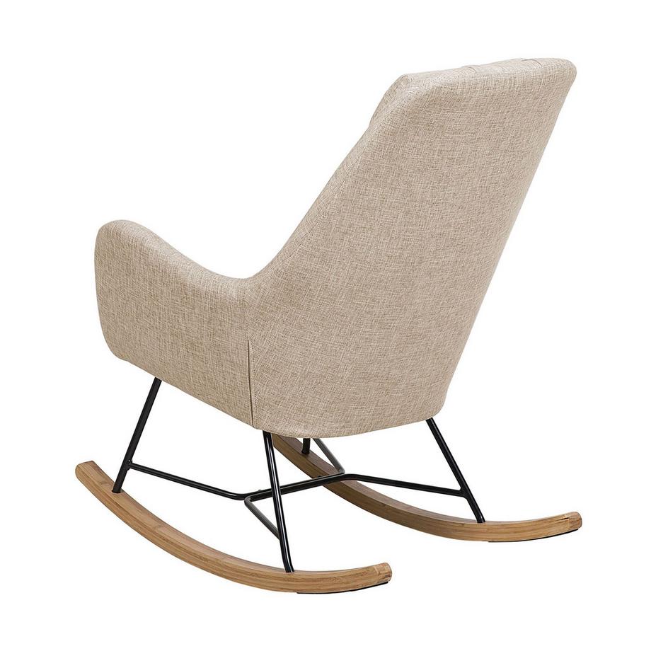 Beliani Fauteuil à bascule en Tissu Rétro ARRIE  