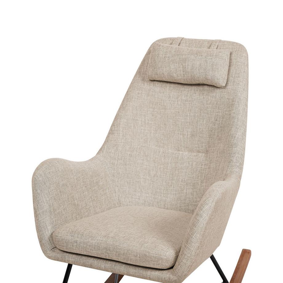 Beliani Fauteuil à bascule en Tissu Rétro ARRIE  