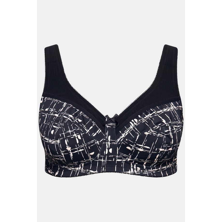 Ulla Popken Soutien-gorge de Maintien Imprimé Graphique Sans Armatures  