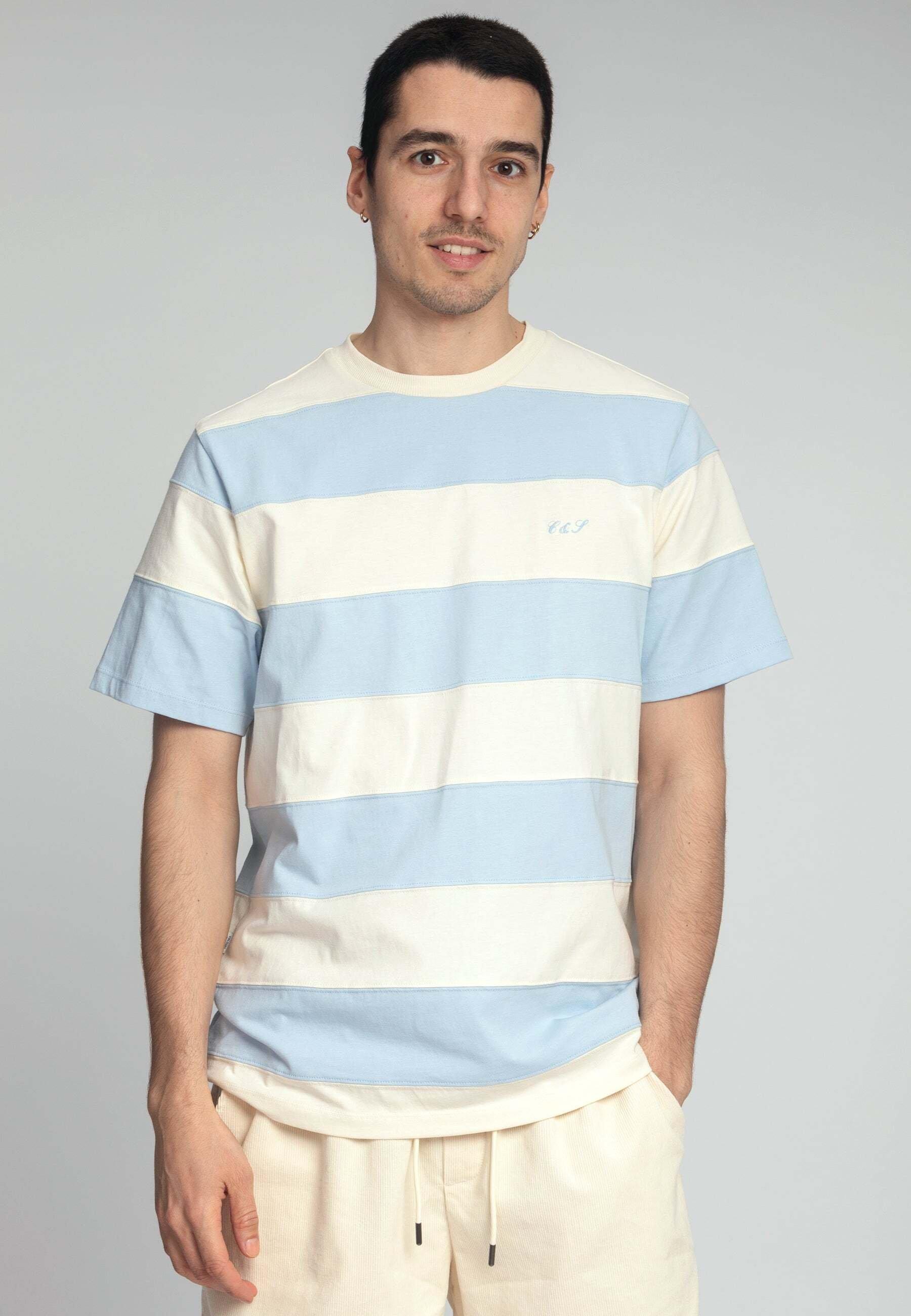 Image of T-shirts T-shirt Block Stripes Herren Blau S