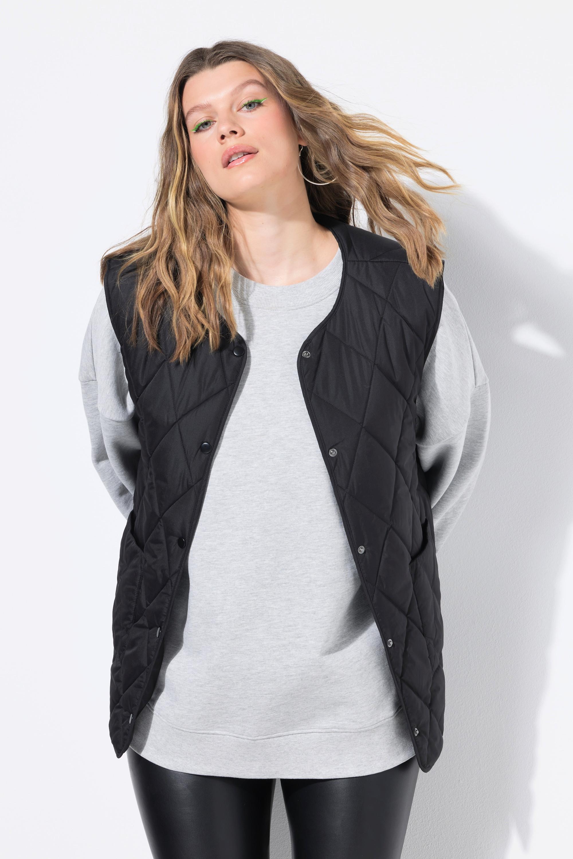 Studio Untold Leichte Steppweste Oversize Shape Druckknöpfe  