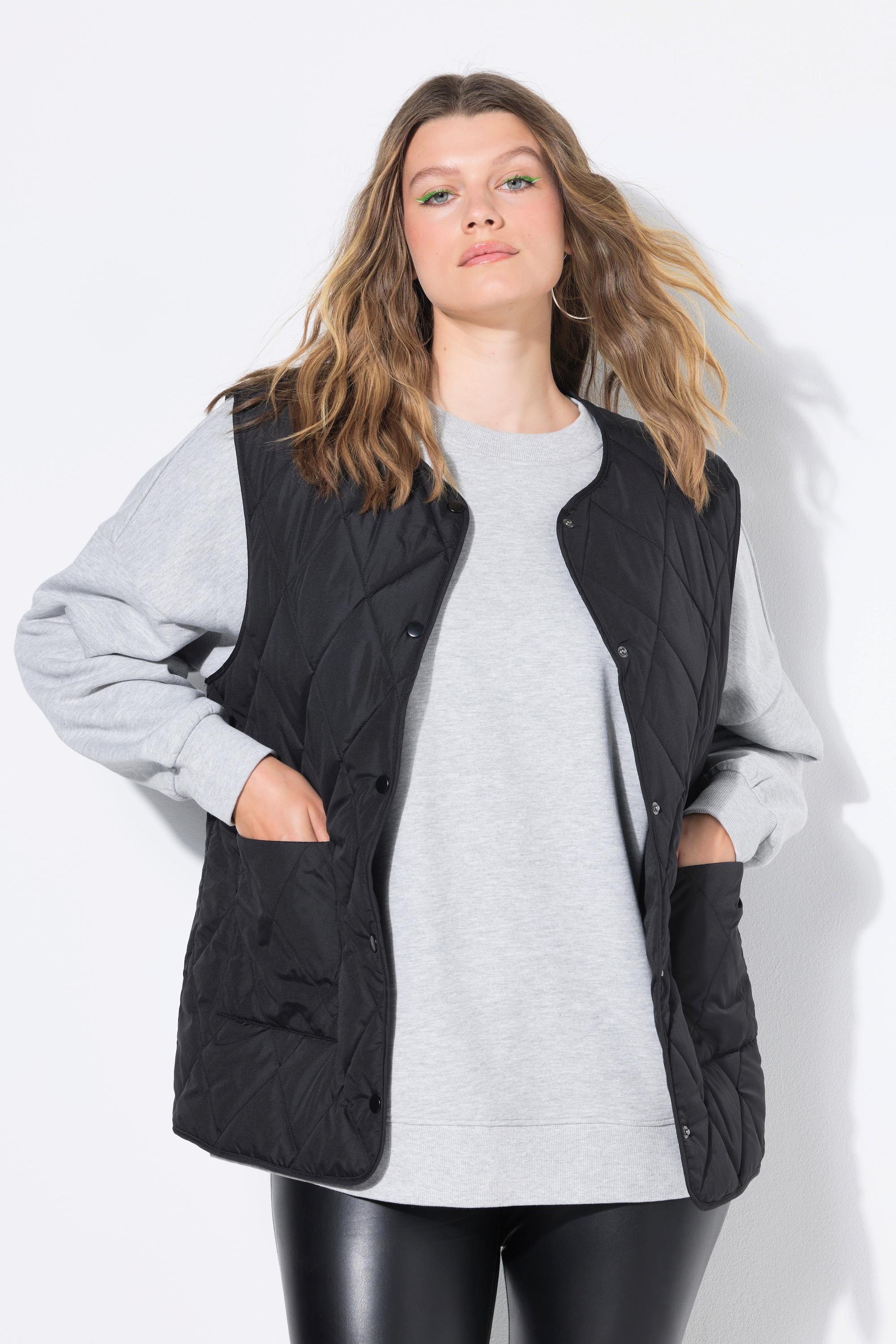 Studio Untold Leichte Steppweste Oversize Shape Druckknöpfe  