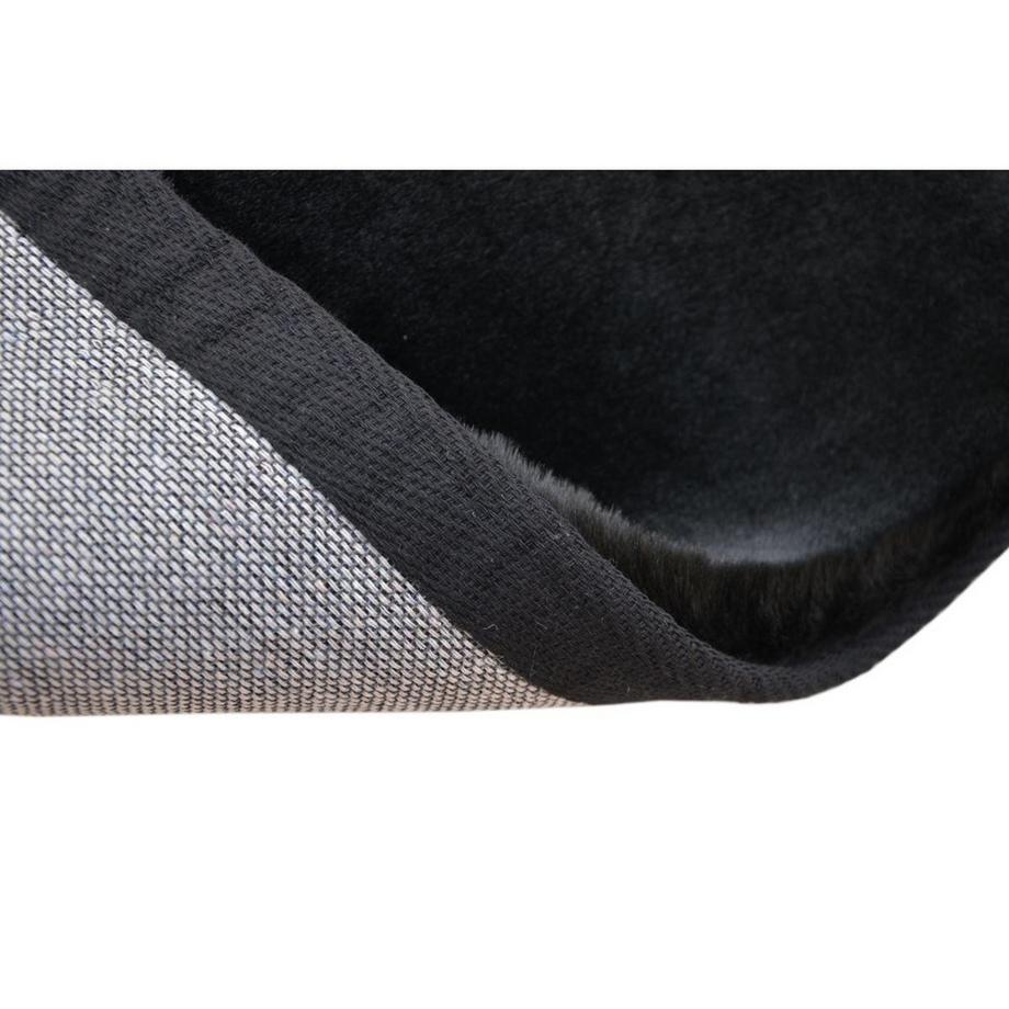 Vente-unique Tappeto shaggy a pelo lungo effetto pelliccia 160 x 230 cm Nero - BUNNY  