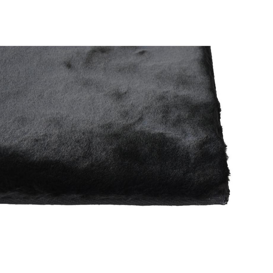 Vente-unique Tappeto shaggy a pelo lungo effetto pelliccia 160 x 230 cm Nero - BUNNY  