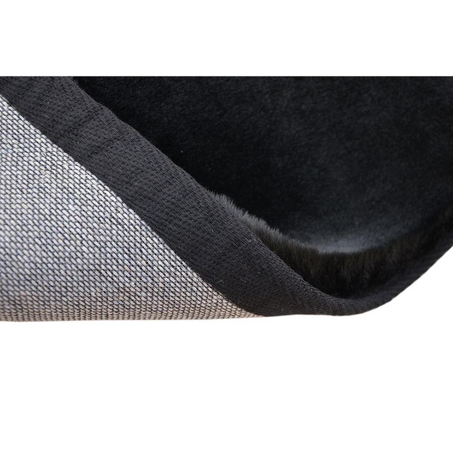 Vente-unique Hochflorteppich in Pelz-Optik - 160 x 230 cm - Schwarz - BUNNY  