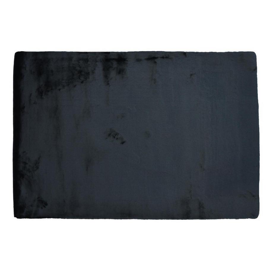 Tappeto shaggy a pelo lungo effetto pelliccia 160 x 230 cm Nero - BUNNY