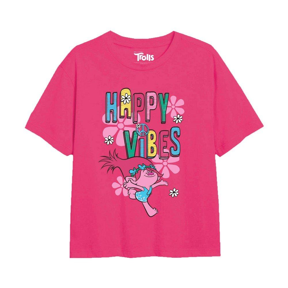 Image of Happy Vibes Tshirt Mädchen Fuchsia 116