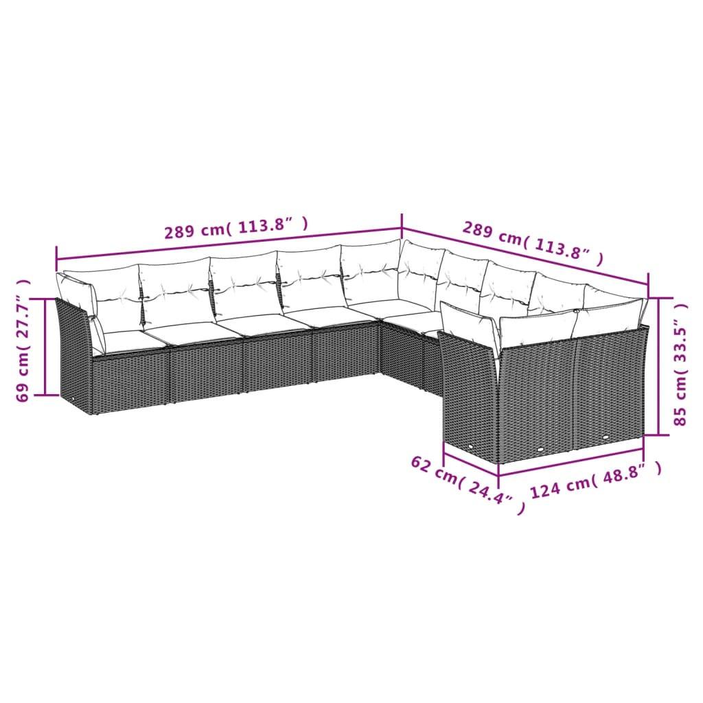 VidaXL Ensemble de canapés de jardin rotin synthétique  