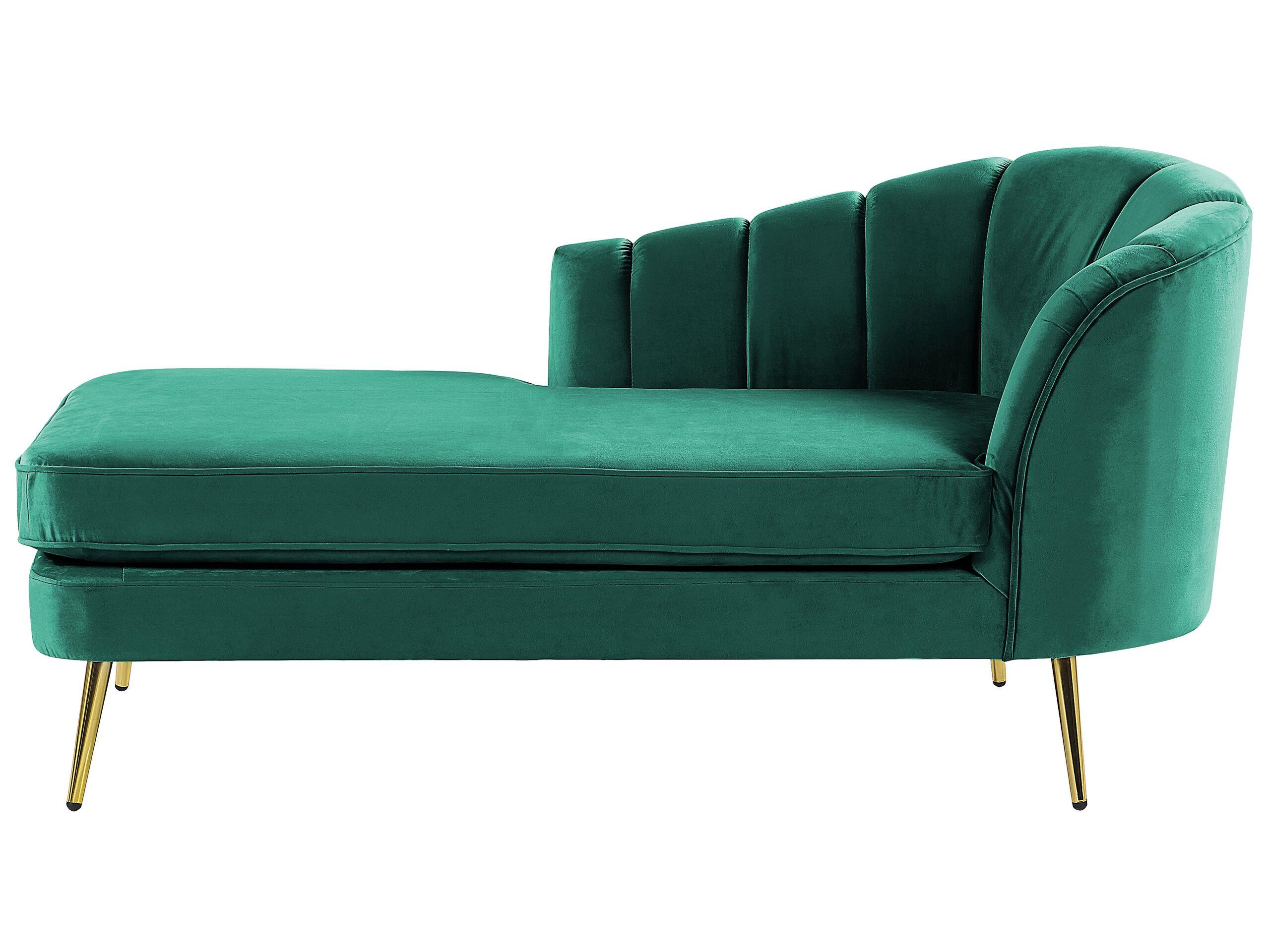 Beliani Chaise longue en Velours Traditionnel ALLIER  