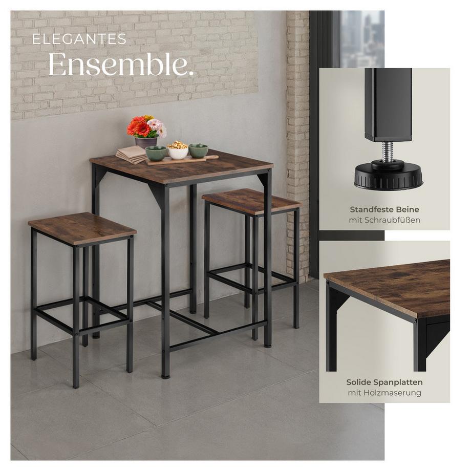 Tectake Set da bar Inverness 3 pezzi  