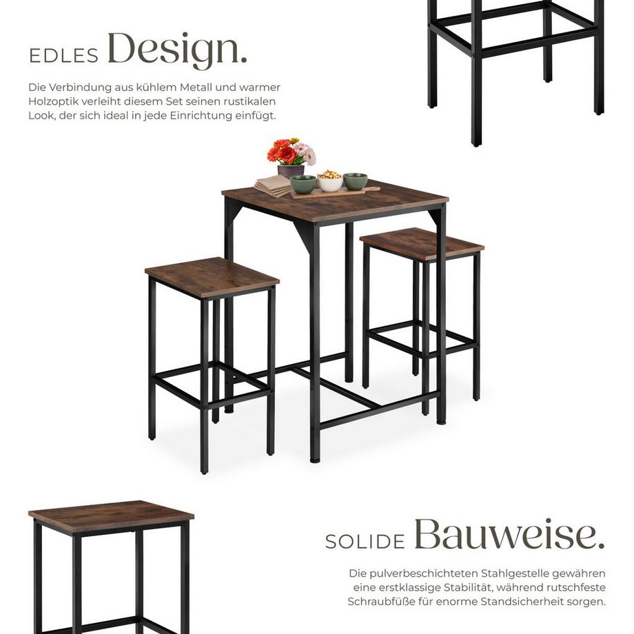 Tectake Set da bar Inverness 3 pezzi  