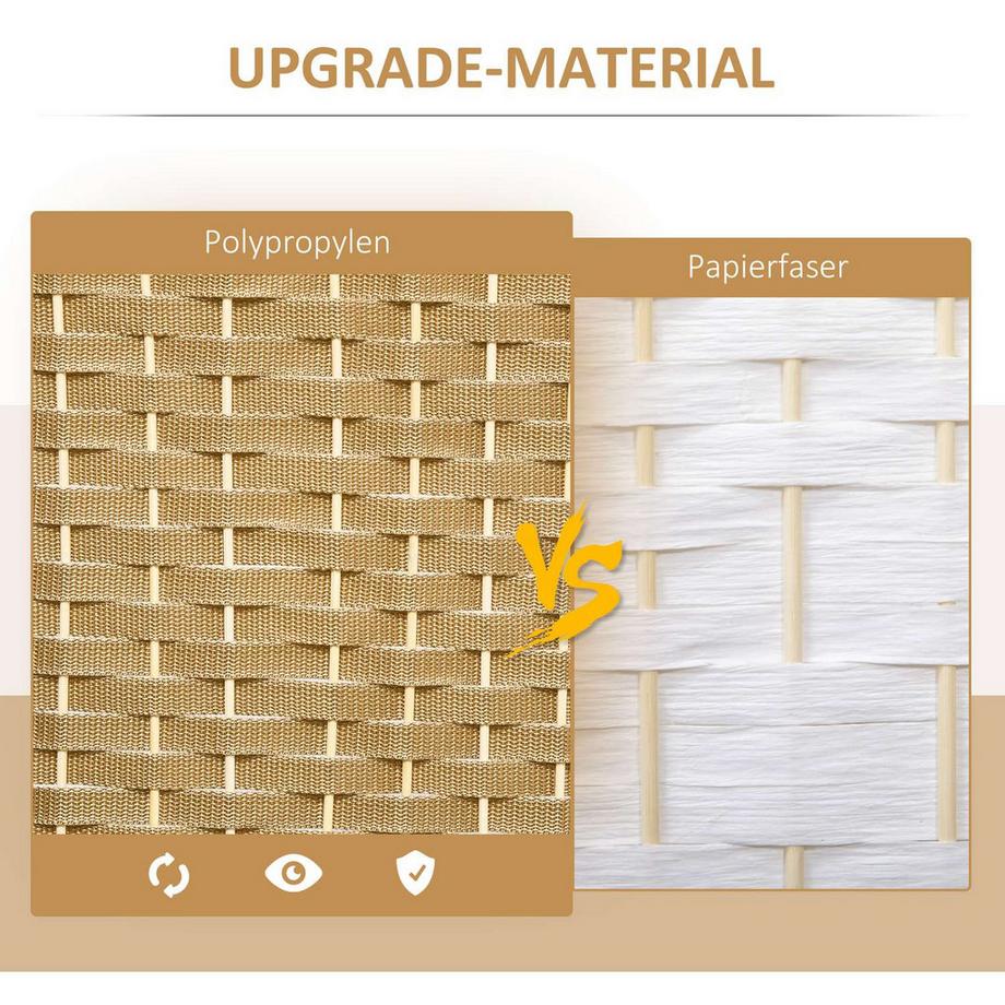 Northio Paravent 6-teilig 240 x 170 cm Raumteiler Trennwand aus Bambus, Faltbar Stellwand Raumtrenner Sichtschutz für Wohnzimmer Natur Aosom  