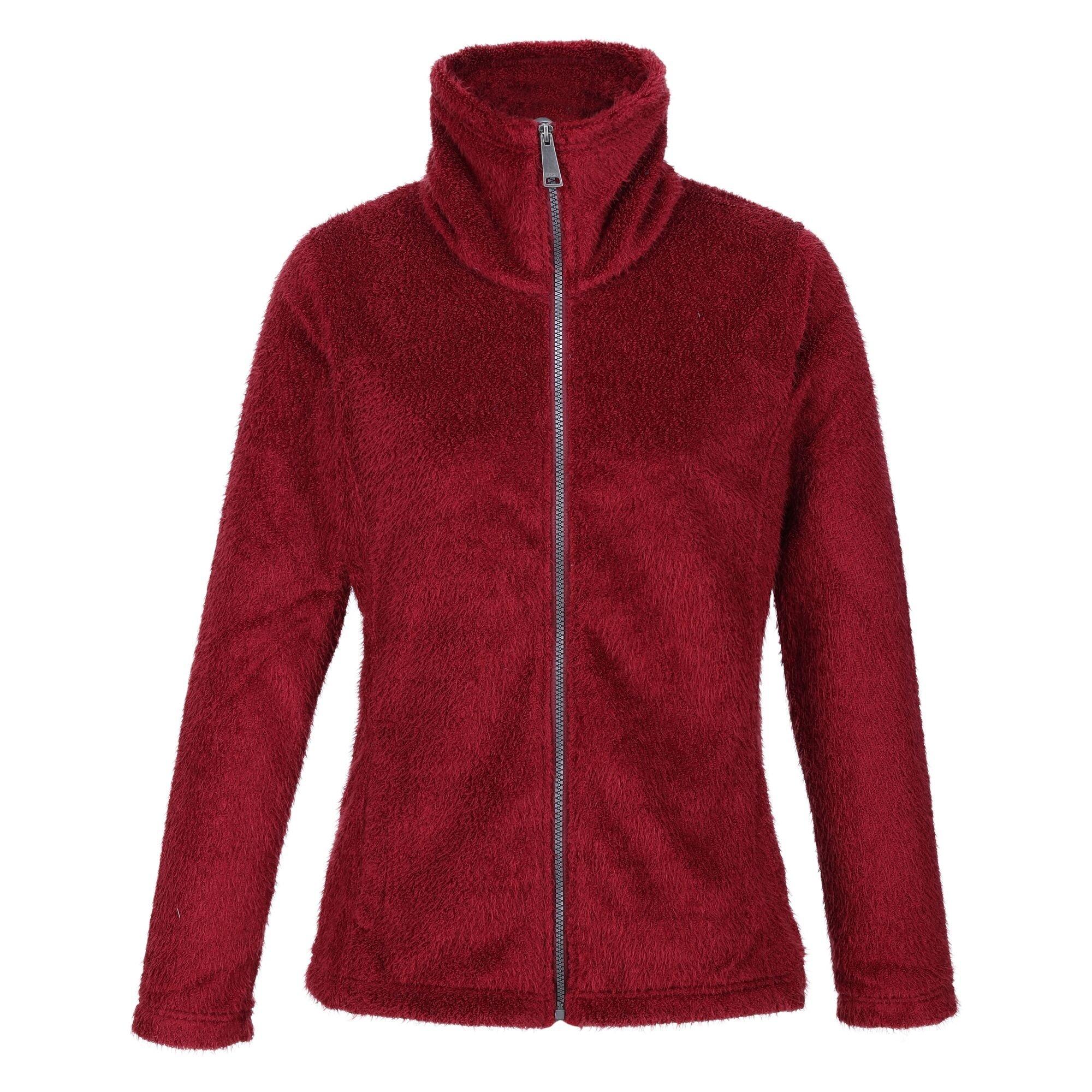 Image of Heloise Fleecejacke Durchgehender Reißverschluss Damen Dunkelrot 34