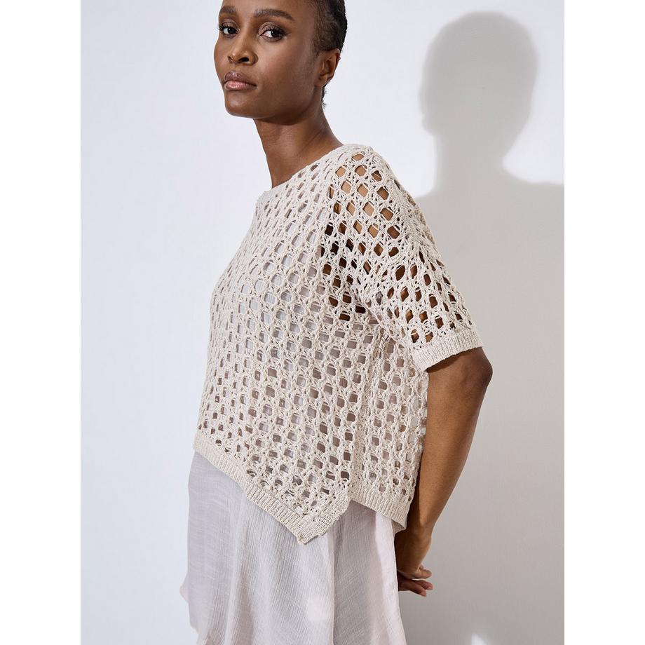 APRICOT Top Tunica in Maglia con Rete  