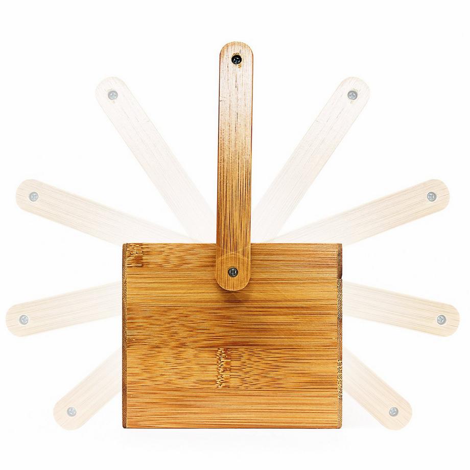 B2X Petit rangement en bambou avec poignée de transport  