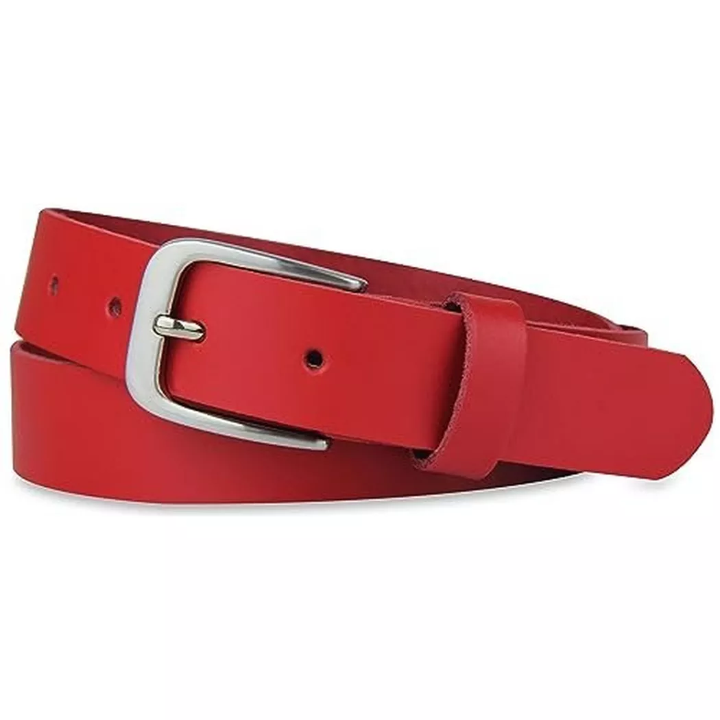 Only-bags.store - Ledergürtel, Gürtel, 3 cm breit, Rot, 110-125 cm, per donna, Rosso, Größe Onesize