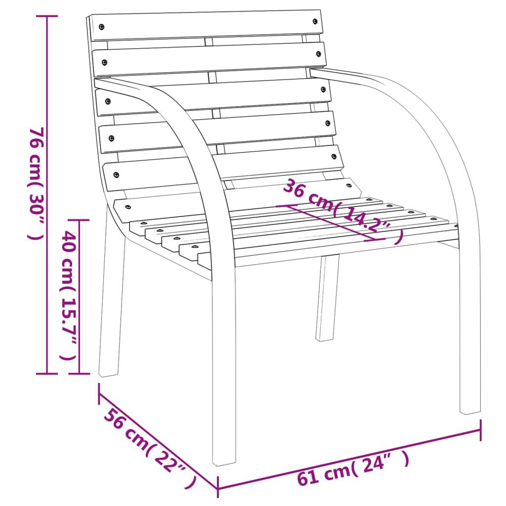 VidaXL Chaise de jardin bois  