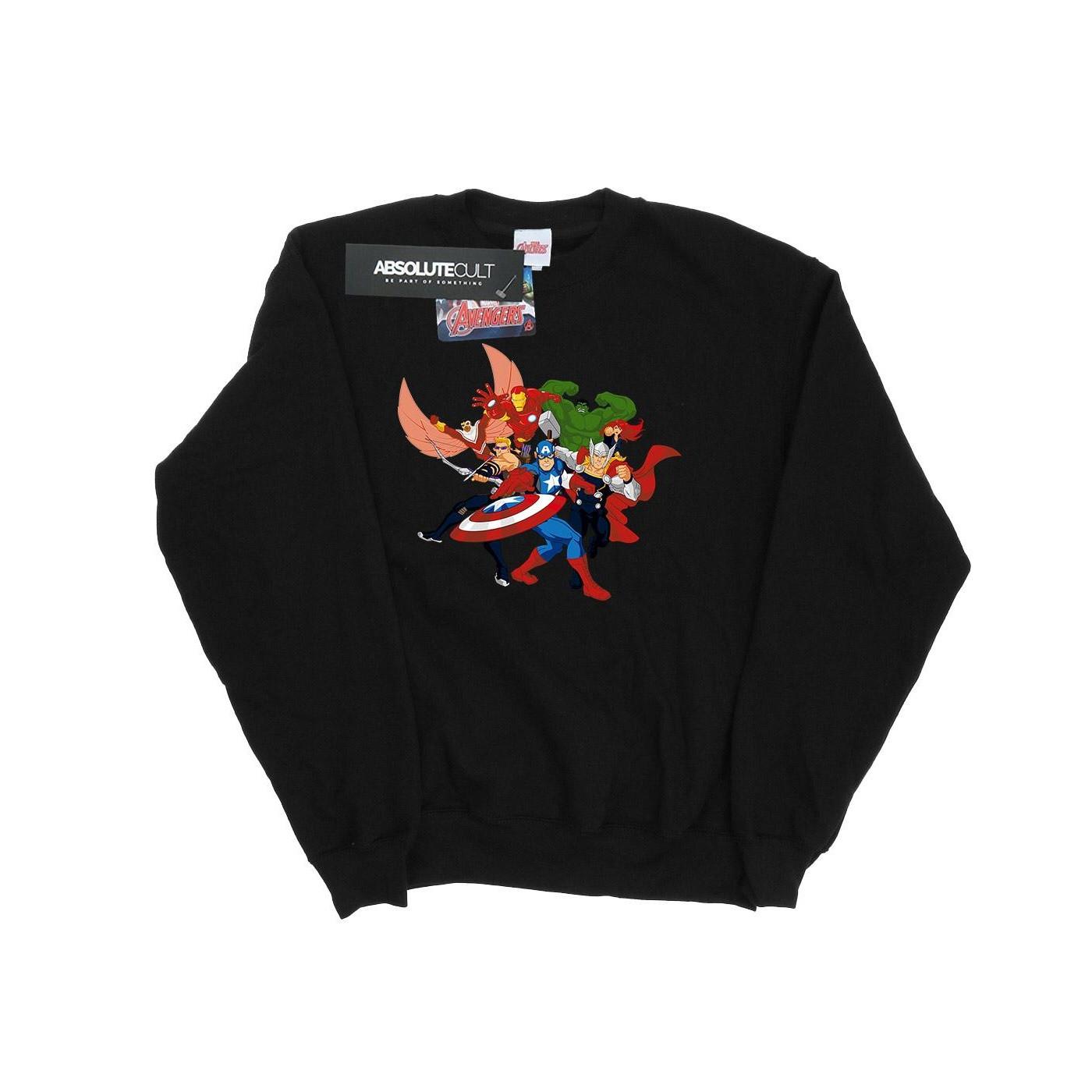 Image of Avengers Assemble Comic Team Sweatshirt Herren Schwarz XL