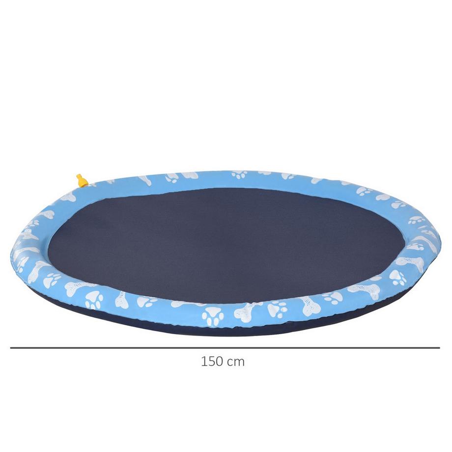 Northio  Splash Sprinkler Pad 150 Cm Spritz Wasserspiel Matte Für Hunde, Wassersprinkler, Anti-Rutsch, Outdoor, Pvc, Blau 