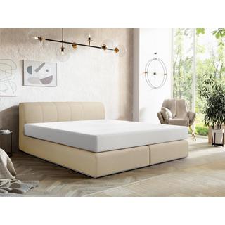 Ysmée Ensemble complet boxspring tête de lit + sommier avec leds + matelas - 160 x 200 cm - Tissu - Beige - OTARU de YSMÉE  