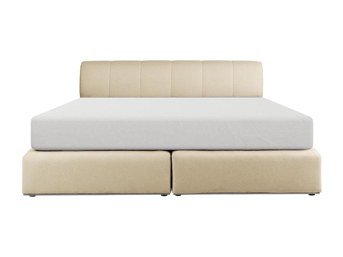 Ysmée Ensemble complet boxspring tête de lit + sommier avec leds + matelas - 160 x 200 cm - Tissu - Beige - OTARU de YSMÉE  