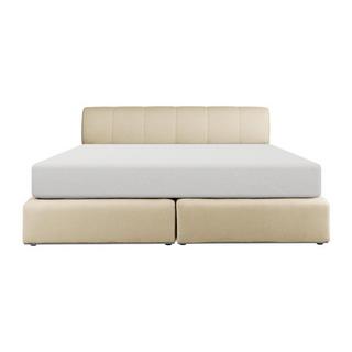 Ysmée Ensemble complet boxspring tête de lit + sommier avec leds + matelas - 160 x 200 cm - Tissu - Beige - OTARU de YSMÉE  