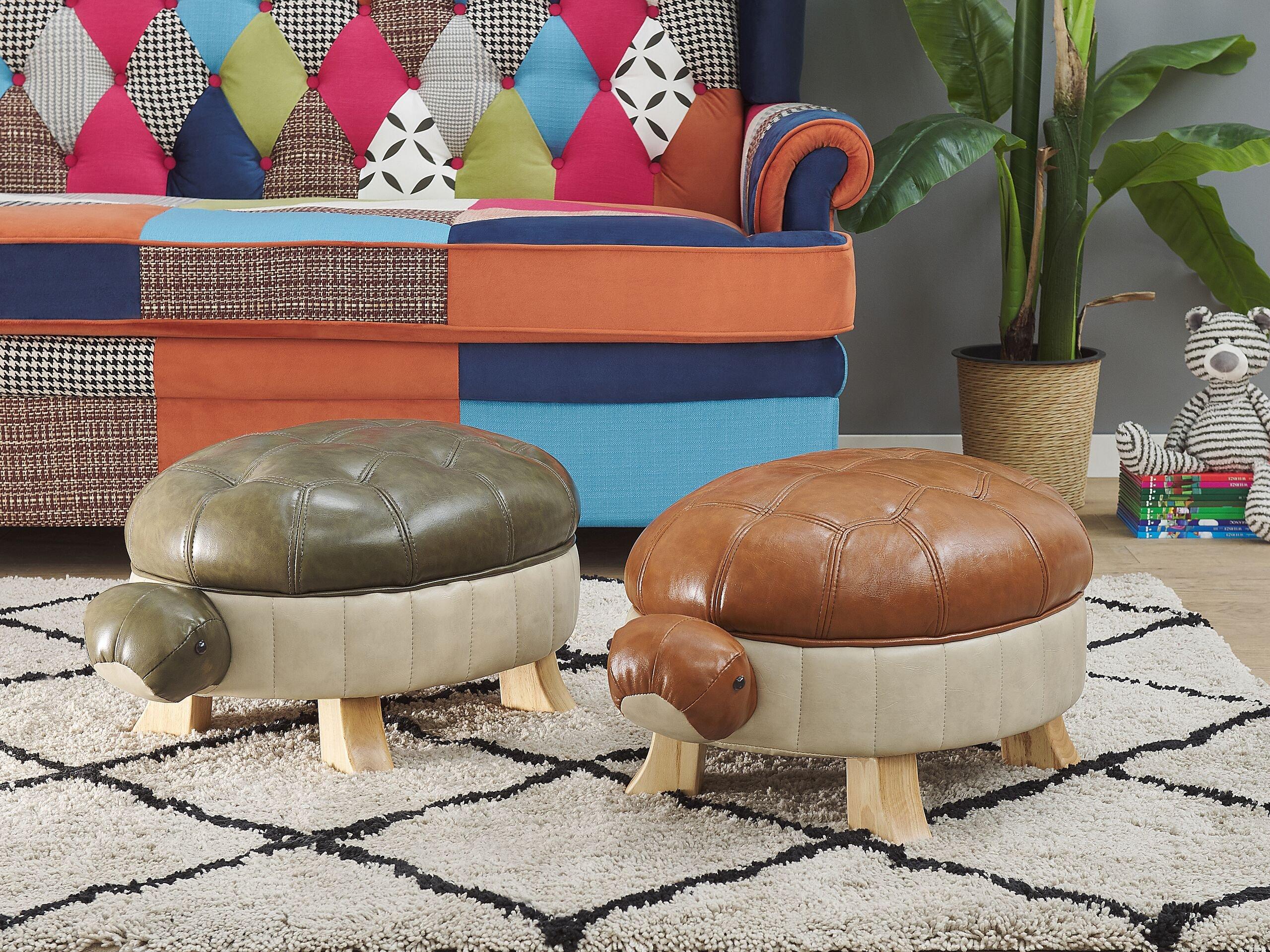 Beliani Hocker aus Kunstleder Modern TURTLE  