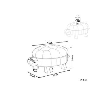 Beliani Sgabello en Pelle sintetica Moderno TURTLE  