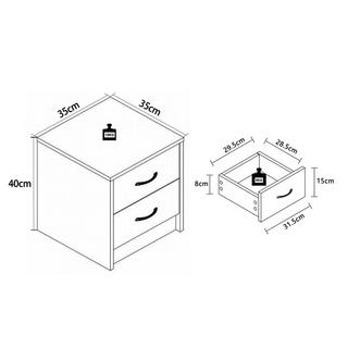 VCM Holz Nachtschrank Beistelltisch Schublade Konsole Nachttisch Boxal Mini  