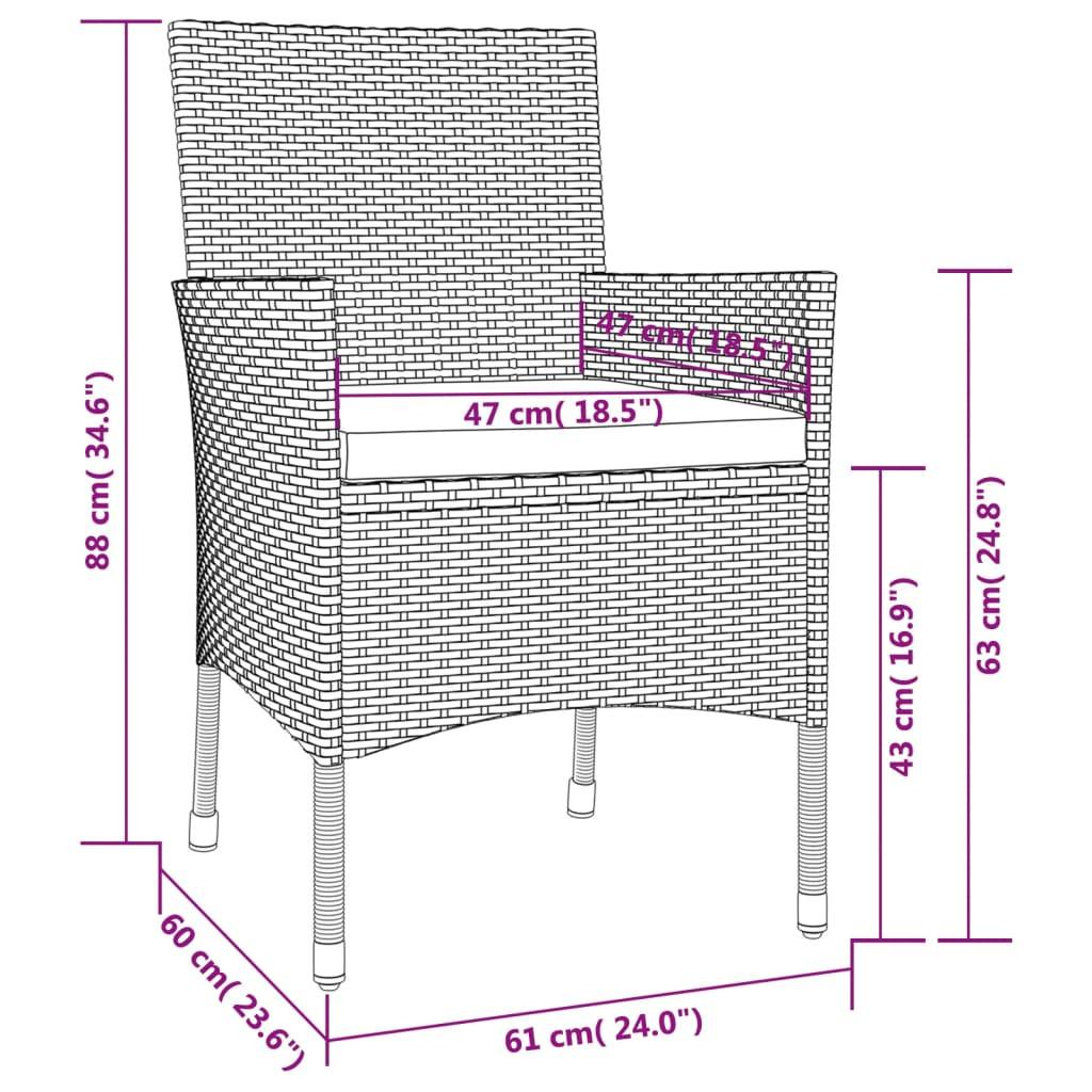 VidaXL Garten essgruppe poly-rattan  