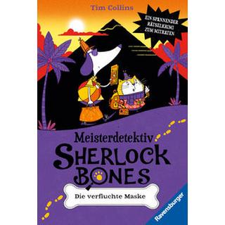 Meisterdetektiv Sherlock Bones. Ein spannender Rätselkrimi zum Mitraten, Band 2: Die verfluchte Maske Collins, Tim; Bigwood, John (Illustrationen); Heidelberger, Sarah (Übersetzung) Gebundene Ausgabe 