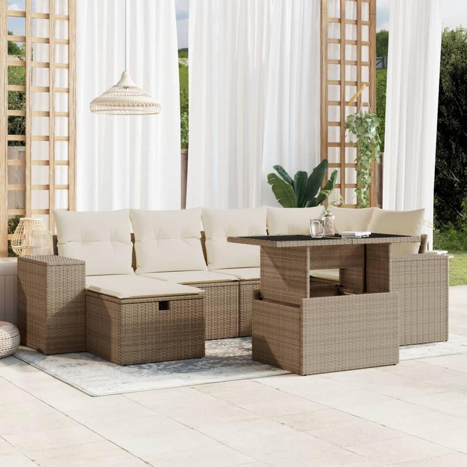 VidaXL Ensemble de canapés de jardin rotin synthétique  