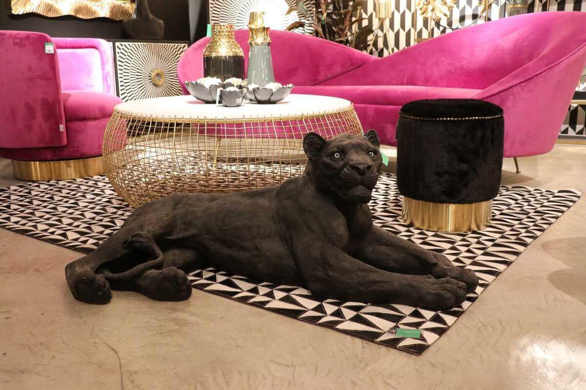 KARE Design Portacandele Flower Bloom nero oro rotondo 10  