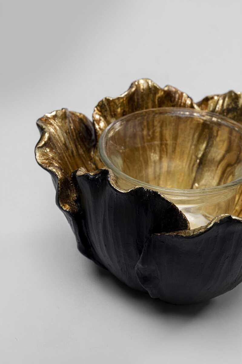 KARE Design Teelichthalter Flower Bloom gold rund 10  
