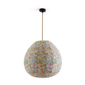 Suspension boule imprimé fleuri Ø55 cm