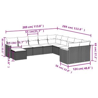 VidaXL Ensemble de canapés de jardin rotin synthétique  