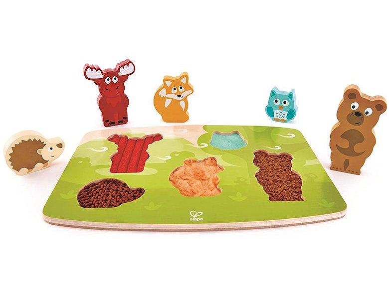 Hape  Puzzle Waldtiere fühlen (5Teile) 