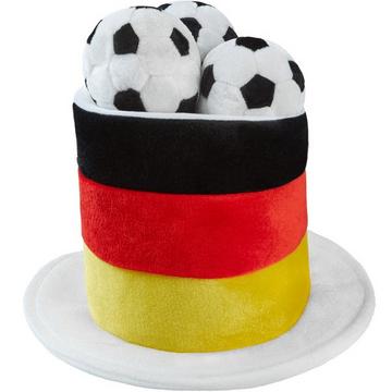 Haut-de-forme de fan de foot allemand avec ballons de foot