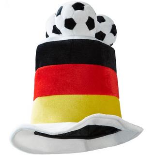 Tectake  Fussball Fan Zylinder Deutschland mit Fussbällen 
