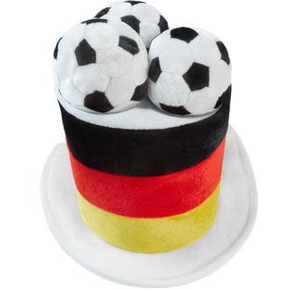 Tectake  Fussball Fan Zylinder Deutschland mit Fussbällen 