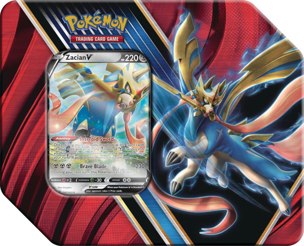 Pokémon  Sword & Shield Zacian-V Tin Box 