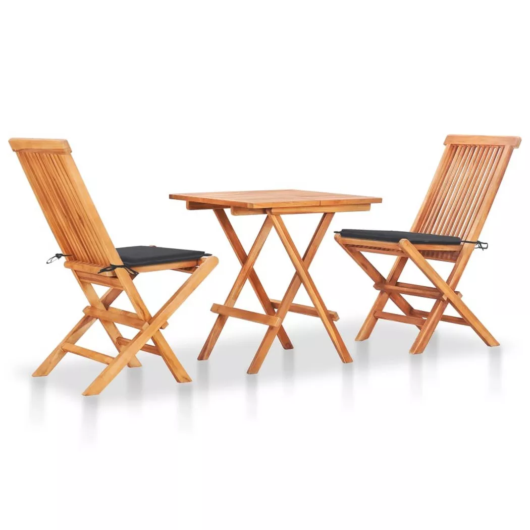 VidaXL - Ensemble de bistro teck, One Size, Gris