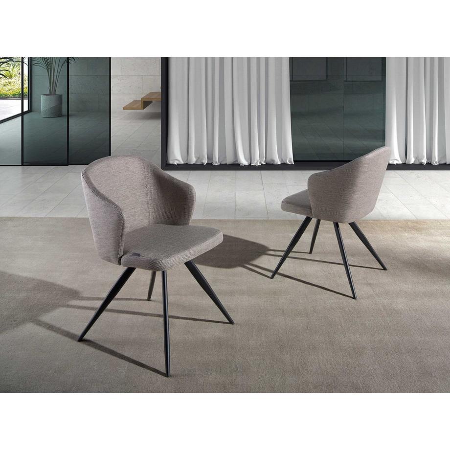 ANGEL CERDA Chaise en tissu gris  